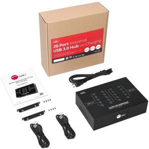 SIIG 20-Port Industrial USB 3.0 Hub with Charging - 200W - USB 3.0 Type B - External 20 USB 5Gbps Type-A Port(s) - 20 USB 