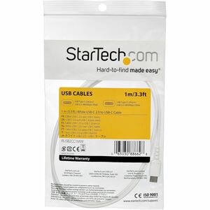 StarTech.com 1m USB C Charging Cable - Durable Fast Charge & Sync USB 2.0 Type C to C Charger Cord - TPE Jacket Aramid Fib