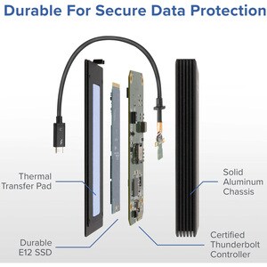 Plugable 1TB Thunderbolt 3 External SSD NVMe Drive - (Up to 2400MBs/1800MBs R/W) EXTERNAL SSD NVME DRIVE
