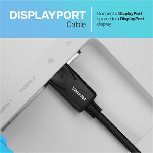 VisionTek DisplayPort to DisplayPort 1.4 2 Meter Cable - DisplayPort to DisplayPort Cable DisplayPort 1.4 Cable with 8K 60