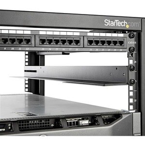 StarTech.com 1U Rackmount Rackschiene für LAN-Schalter, Patchfeld, Server, UPS - Schwarz - Kalt gewalzter Stahl
