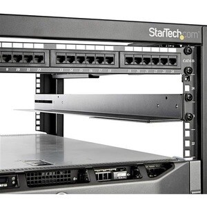 StarTech.com 1U Rackmount Rackschiene für LAN-Schalter, Patchfeld, Server, UPS - Schwarz - Kaltgewalzter Stahl