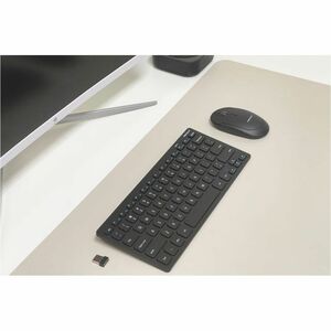 Macally RF Wireless Keyboard and Mouse For Windows PC - USB Scissors Wireless RF 2.40 GHz Keyboard - 78 Key - Black - USB 