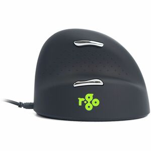 R-Go HE ergonomic mouse, vertical mouse, prevents RSI, medium (hand length 165-185mm), right handed, wired, black - Cable 