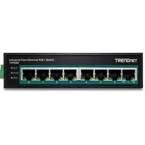 Conmutador Ethernet TRENDnet  TI-PE80 8 - Nuevo - 2 Capa compatible - Par trenzado - Riel DIN montable, Montable en Pared