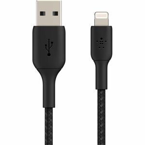 Belkin 15 cm Lightning/USB Data Transfer Cable - First End: Lightning - Second End: USB Type A - MFI - Black