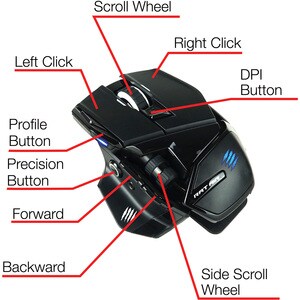 Mad Catz The Authentic R.A.T. Air Optical Gaming Mouse - PixArt PMW3360 - Cable/Wireless - 12000 dpi - Scroll Wheel - 1