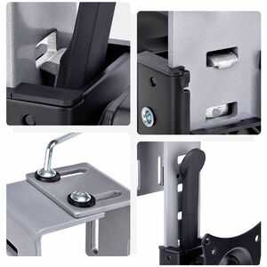 StarTech.com Cubicle Monitor Mount, Office Cubicle Wall Single 34" (17.6lb/8kg) VESA Monitor Hanger, Height Adjustable, Ha