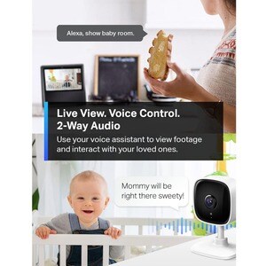 Tapo C100 2 Megapixel HD Network Camera - White - 9.14 m - H.264 - 1920 x 1080 Fixed Lens - Google Assistant, Alexa Supported