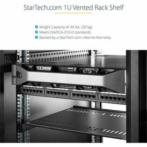 VENTED 1U RACK SHELF - 10 IN. DEEP