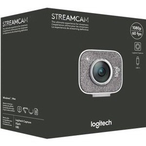 Logitech StreamCam Webcam - 60 fps - Branco - 1920 x 1080 Vídeo - Foco automático - 78° Angle - Microfone - Monitor