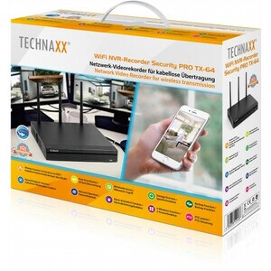 Technaxx TX-64 4 Kanäle Kabellos, Kabel Videoüberwachungsstation - Netzwerk-Videorekorder - HDMI
