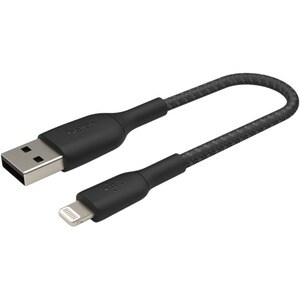 Belkin BoostCharge Braided Lightning to USB-A Cable (1 meter / 3.3 foot, Black) - 3.3 ft Lightning/USB Data Transfer Cable