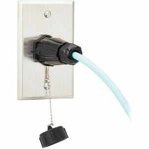 Eaton Tripp Lite Series Rigid Industrial IP68 Duplex Multimode Fiber Coupler (LC/LC) with Dust Cap, 10G Ethernet, TAA - 2 