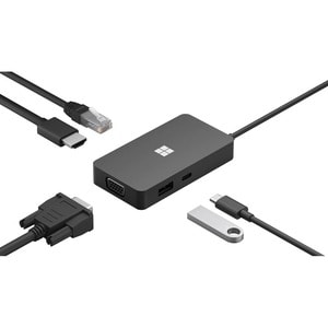 Station d'accueil Microsoft USB Type C pour Notebook - Noir - USB Type-C - Réseau (RJ-45) - HDMI - VGA - Filaire - Gigabit