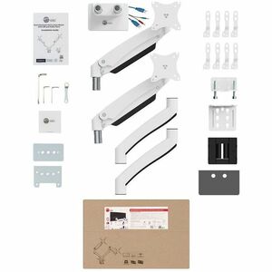 SIIG Dual Monitor Aluminum Heavy Duty Desk Mount with USB and Audio Ports - 17" to 43" - VESA 75x75, 100x100, 200x200