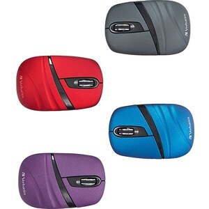 Verbatim Wireless Mini Travel Mouse, Commuter Series - Purple - Optical - Wireless - Radio Frequency - 2.40 GHz - Purple -