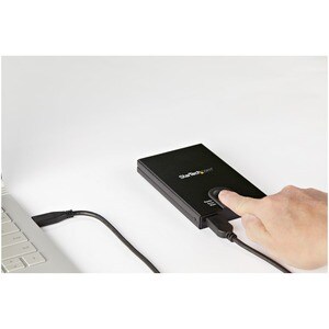 StarTech.com Biometric Enclosure - 256-bit AES Encrypted USB 3.0 External Hard Drive Enclosure 2.5" SATA HDD/SSD - Fingerp