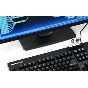 IOGEAR Integrated Keyboard/CAC Reader - Cable Connectivity - USB 2.0 Type A Interface - 104 Key(s) - Desktop Computer, Not