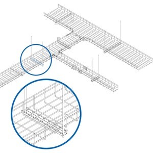 Eaton Tripp Lite Series Trapeze Hanging Cross-Bracket for Wire Mesh Cable Trays, 300 mm (12 in.) - Trapeze Hanging Cross-B