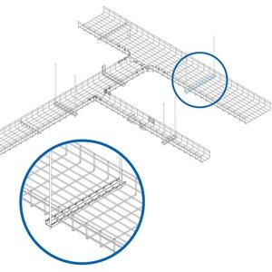Eaton Tripp Lite Series Trapeze Hanging Cross-Bracket for Wire Mesh Cable Trays, 450 mm (18 in.) - Trapeze Hanging Cross-B