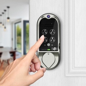 Lockly Vision Smart Lock + Video Doorbell - Touchscreen - Bluetooth - Satin Nickel