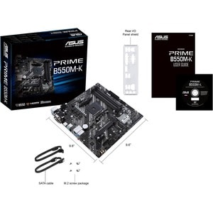 Asus Prime B550M-K Desktop Motherboard - AMD B550 Chipset - Socket AM4 - Micro ATX - 128 GB DDR4 SDRAM Maximum RAM - DIMM,