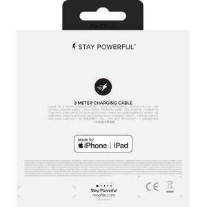 MOPHIE CABLE USB-A TO LIGHTNING 3M BLACK