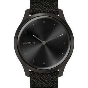 Garmin vívomove Style GPS Watch - Glass, Anodized Aluminium - Graphite Case - Black Pepper Band - Anodized Aluminium Case 