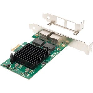 Digitus DN-10132 Gigabit Ethernet Card for PC - 10/100/1000Base-T - Plug-in Card - PCI Express x1 - 2 Port(s) - 2 - Twiste