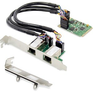 Digitus DN-10134 Gigabit Ethernet Card for PC - 10/100/1000Base-T - Plug-in Card - Mini PCI Express - 2 Port(s) - 2 - Twis