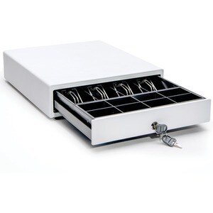 Star Micronics Choice Cash Drawer - 4 Bill - 8 Coin - 2 Media SlotPrinter Driven - White x 16" Width x 16" Depth - Printer