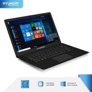 Hyundai Thinnote-A, 14.1" Celeron Laptop, 4GB RAM, 64GB Storage, Expandable 2.5" SATA HDD Slot, Windows 10 Home S Mode, Bl