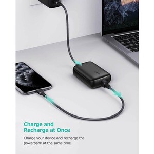 AUKEY Basix Mini 10000mAh PD Power Bank - For iPhone, Gaming Console, iPad Air, Smartphone - 10000 mAh - 2 A - 9 V DC Outp