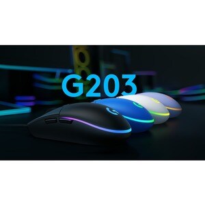 Logitech G203 Gaming Mouse - USB - 6 Button(s) - Lilac - Cable - 8000 dpi