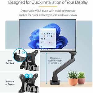 StarTech.com ARMSLIM2USB3 Soporte de Escritorio con Brazo para Monitor con 2 Puertos USB 3.0 - VESA - Altura ajustable - 1