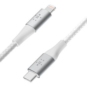 Belkin Braided USB-C to Lightning Cable (2m / 6.6ft, White) - 2.01 m Lightning/USB-C Data Transfer Cable for iPad, iPad Pr