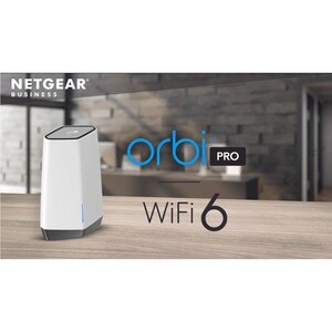 Netgear Orbi Pro SXS80 802.11ax 5.86 Gbit/s Wireless Access Point - 2.40 GHz, 5 GHz - 5 x Network (RJ-45) - Gigabit Ethern