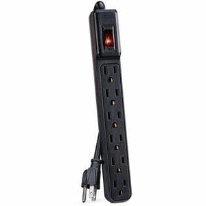 CyberPower GS608B Power Strips 6 Outlet Power Strip - 8 ft, NEMA 5-15P Plug Type, Straight Plug Style, 15 Amp, Black, Life