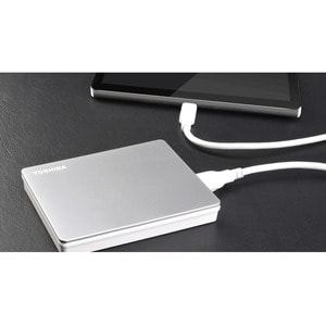 Toshiba Canvio Flex HDTX140ESCCA 4 TB Portable Hard Drive - 2.5" External - Silver - Desktop PC, Tablet PC, MAC Device Sup