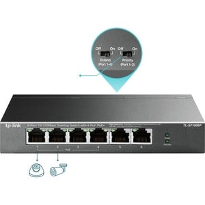 TP-Link TL-SF1006P 6 Ports Manageable Ethernet Switch - Fast Ethernet - 10/100Base-TX - 2 Layer Supported - 1.90 W Power C