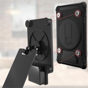 CTA Digital Quick Release Secure Table Kiosk with Wireless Inductive Charging Case - Table - Rubber, Metal