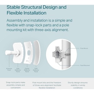 TP-Link CPE710 IEEE 802.11a/n/ac 867 Mbit/s Wireless Bridge - 5 GHz - MIMO Technology - 1 x Network (RJ-45) - Gigabit Ethe
