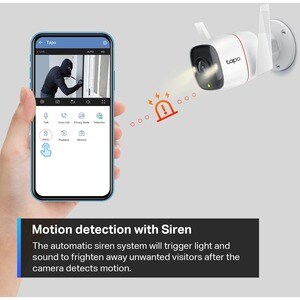 Cámara de red Tapo TAPO C310 3Megapíxel Exterior HD - 29.87m Infrarrojos Visión Nocturna - H.264 - 2304 x 1296 - 3.89mm - 