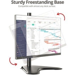 SIIG Height Adjustable Single Monitor Freestanding Desk Stand for 13" to 32" - Heavy duty free standing desk stand for up 