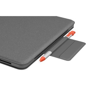 Logitech Folio Touch Keyboard/Cover Case (Folio) Apple, Logitech iPad Air (4th Generation) Tablet - Oxford Gray - Scuff Re