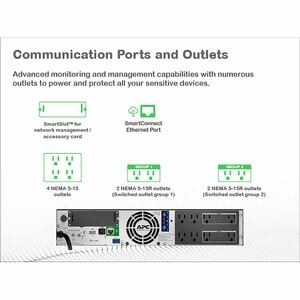 APC Smart-UPS X, Line Interactive, 1000VA, Rack/tower convertible 2U, 120V, 8x 5-15R NEMA, SmartConnect port, Extended run