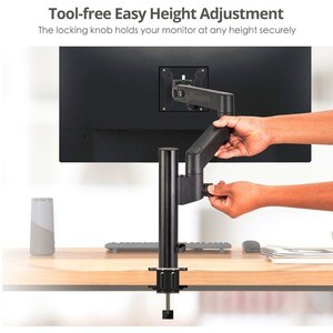 SIIG Dual Arm Pole Multi-Angle Replaceable Articulating Monitor Desk Mount - 14" to 30" - Max Load 17.6lbs each - Expandab
