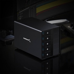 Sabrent DS-SC5B Drive Dock SATA/600 - USB 3.2 (Gen 2) Type C Host Interface External - Black - Hot Swappable Bays - 5 x HD
