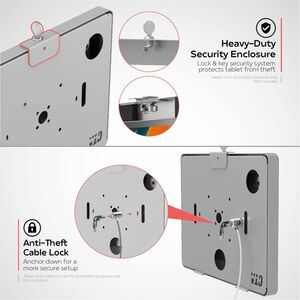 CTA Digital Premium VESA Locking Mount for iPad Gen 10 - 10.9" & 9.7-11" Tablets - 1 Display(s) Supported - 9.7" to 11" Sc